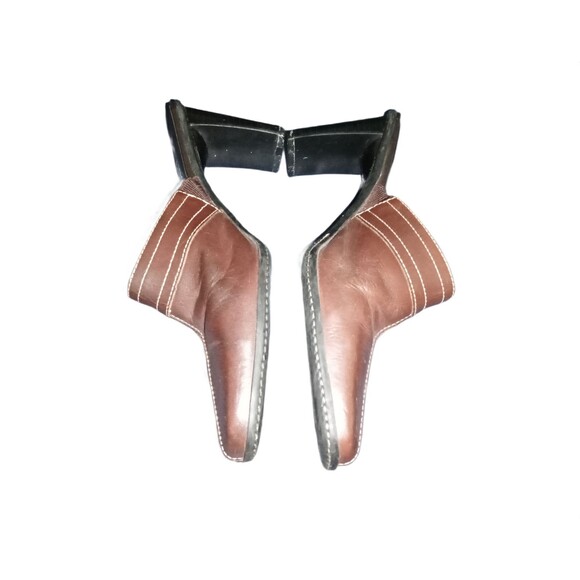 Vintage Y2K Nicole Women's Brown Slip On Chunky Heels Mules-Size 6 - Picture 3 of 4